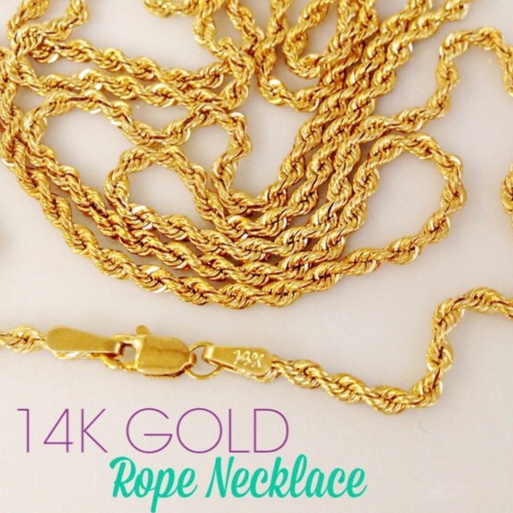 Brand New!!! 14k Gold 26" Classic Rope Necklace